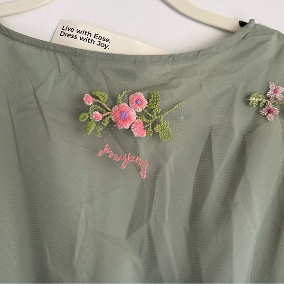 BloomChic Green Ruched Puff Sleeve Midi Dress - Picture 4 of 6